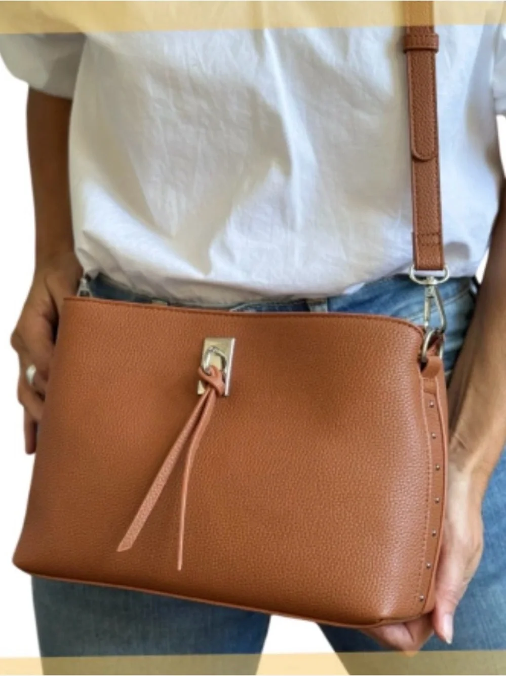 🤎 NEW REBECCA MINKOFF, DARREN TAN, LEATHER CROSSBODY BAG!